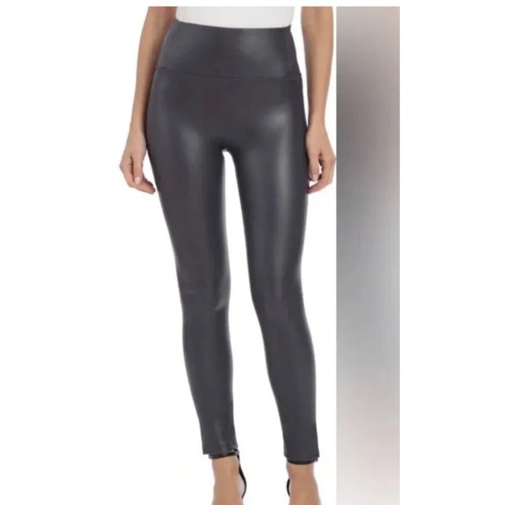 Bagatelle Collection High Waist Faux Leather Liquid Leggings Sz Large Black